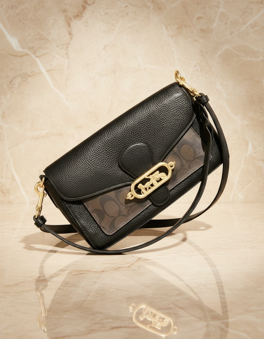 COACH JADE SHOULDER BAG/CROSSBODY BAG - SIGNATURE CANVAS & PEBBLE LEATHER