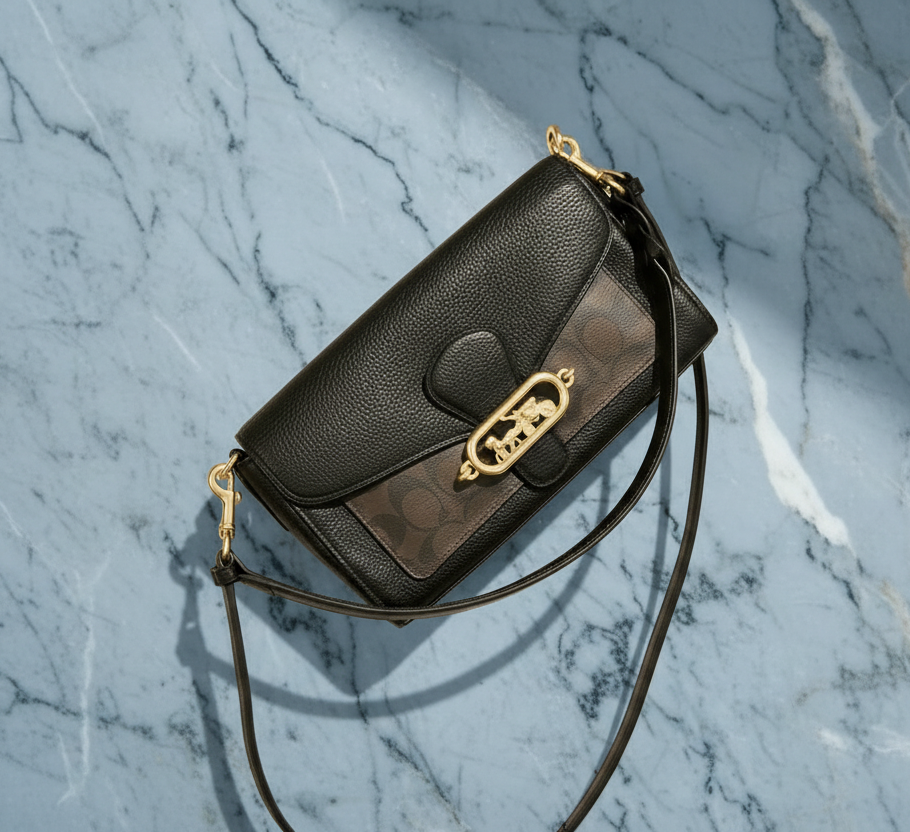 COACH JADE SHOULDER BAG/CROSSBODY BAG - SIGNATURE CANVAS & PEBBLE LEATHER