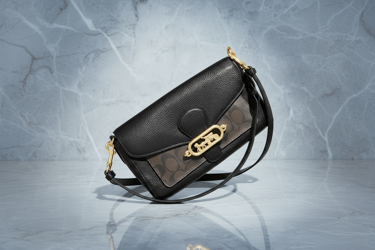 COACH JADE SHOULDER BAG/CROSSBODY BAG - SIGNATURE CANVAS & PEBBLE LEATHER