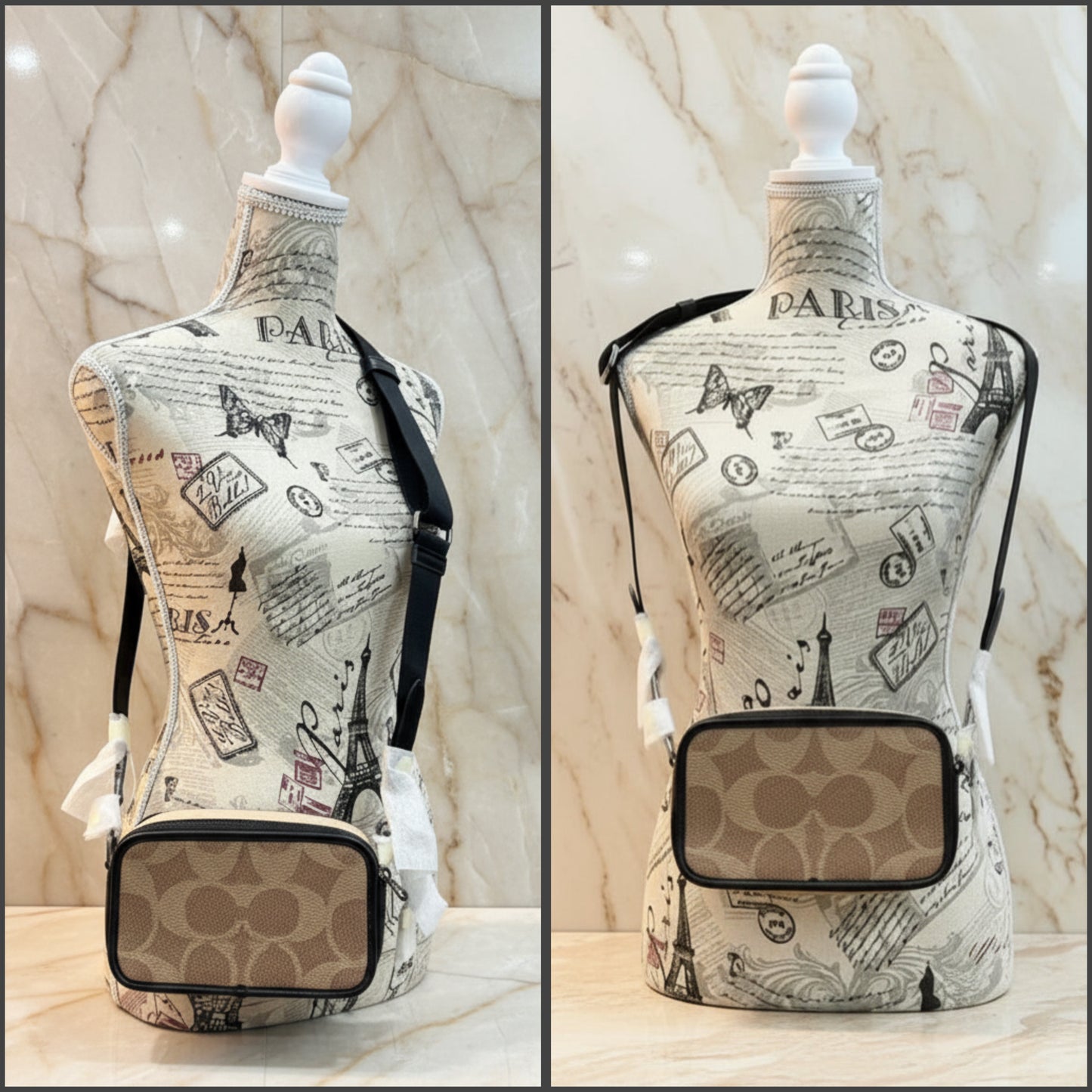 COACH WYATT CAMERA BAG - MULTI COLOR BLOCKED SAND/TAN