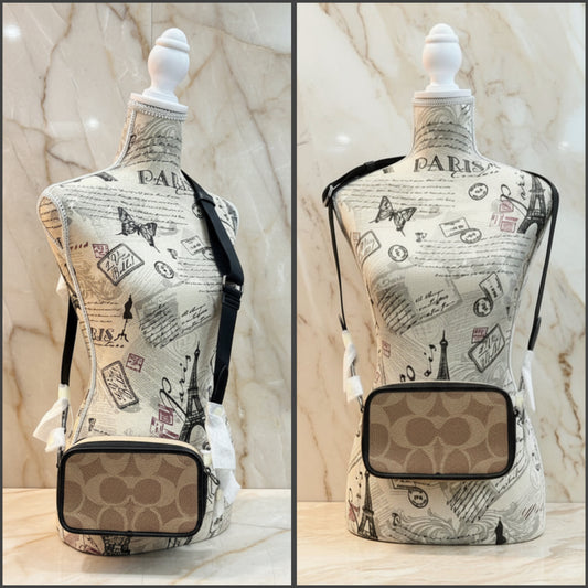 COACH WYATT CAMERA BAG - MULTI COLOR BLOCKED SAND/TAN