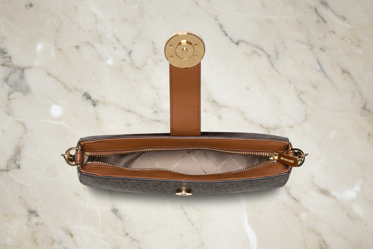 MICHAEL KORS CARMEN LEATHER POUCHETTE SHOULDER BAG ONLY