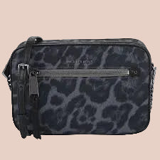 MICHAEL KORS EW JET SET NYLON CHAIN CROSSBODY - BLACK/GREY GUN METAL