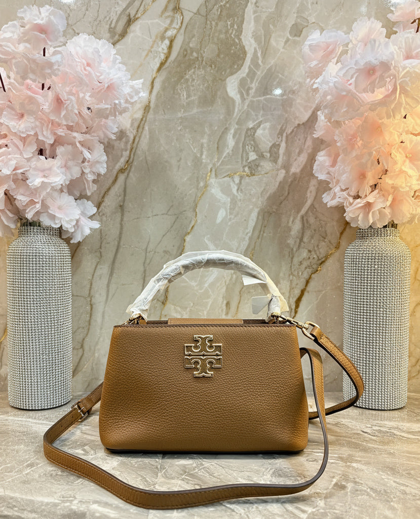 TORY MICRO BRITTEN SATCHEL -  BROWN