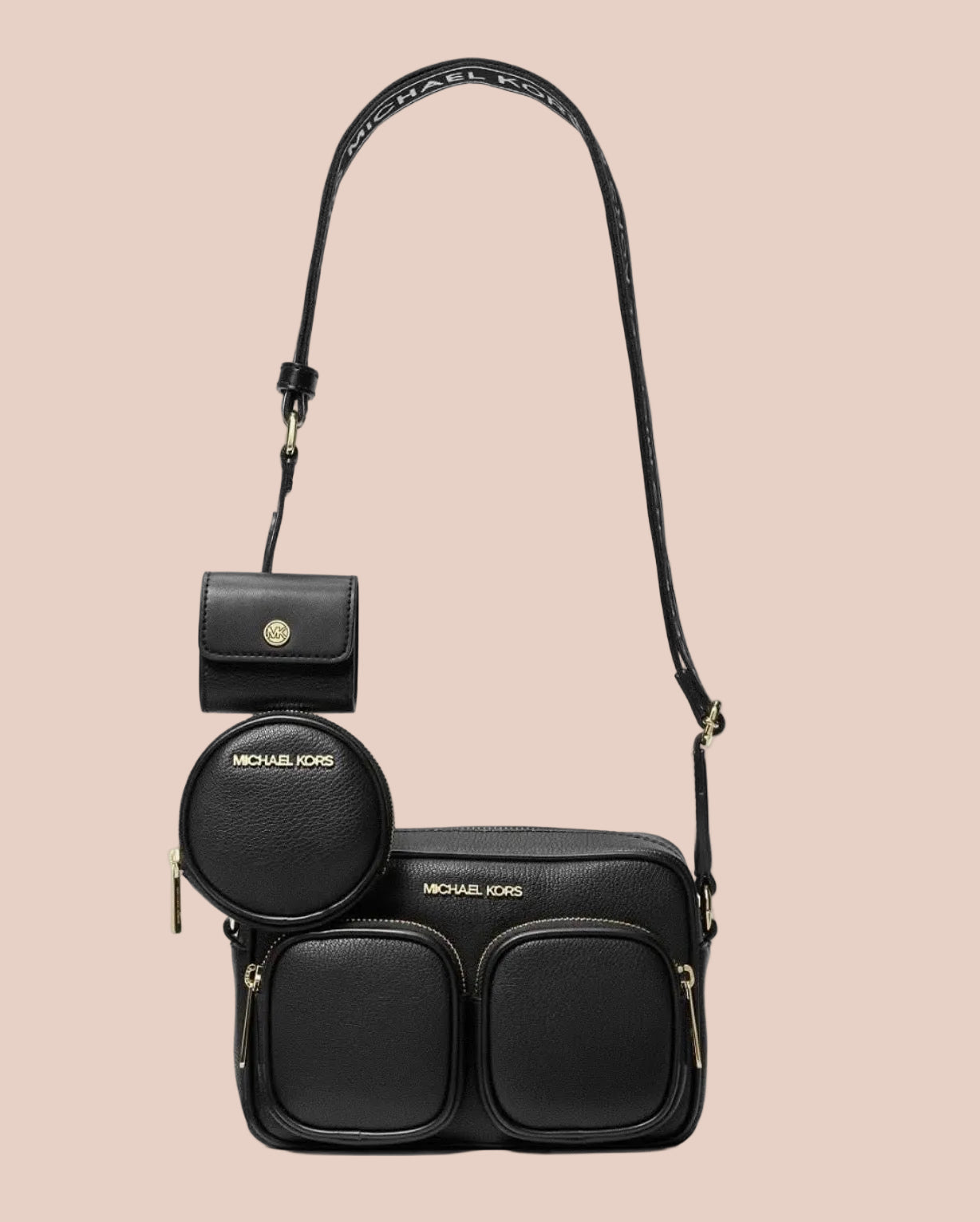 MICHAEL KORS JET SET CROSSBODY WITH ATTACH - BLACK