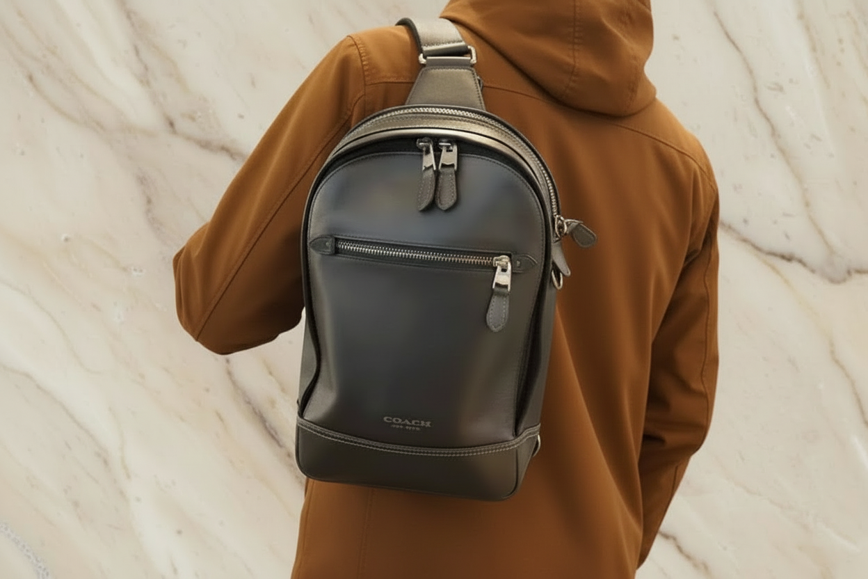 COACH GRAHAM SLINGPACK - BLACK LEATHER