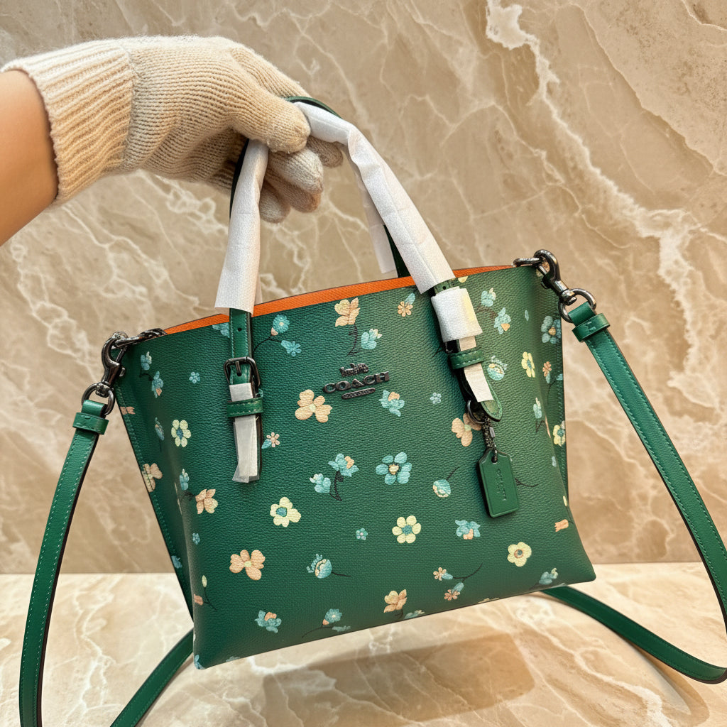 ‼️ SALE ‼️ COACH MOLLIE TOTE 25 WITH MYSTICAL FLORAL PRINT IN GREEN MULTI