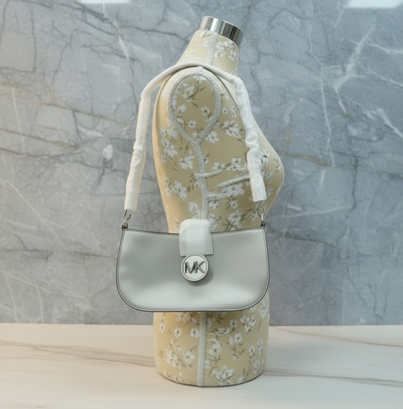 MICHAEL KORS CARMEN POUCHETTE SHOULDER BAG ONLY - PALE GOLD