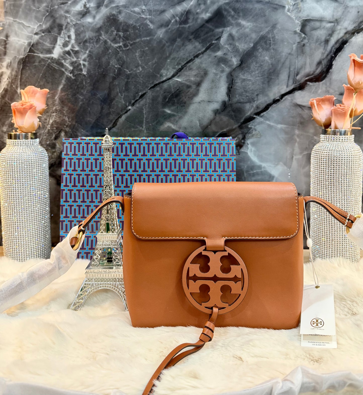 TORY BURCH MILLER CROSSBODY -  BROWN