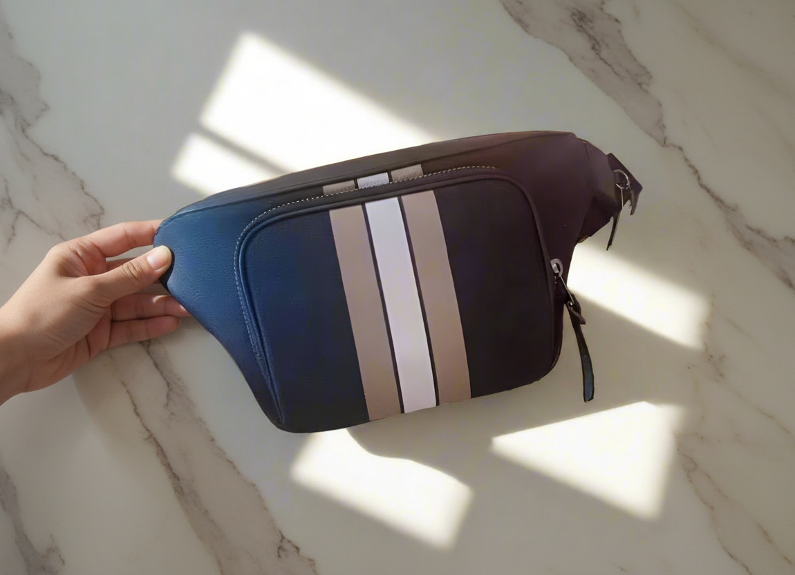COACH THOMPSON JACQUARD WAISTPACK/BODY BAG WITH VARSITY STRIPE