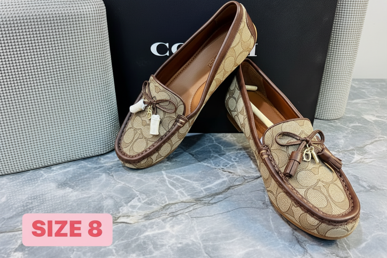 COACH JACQUARD FLAT SHOES