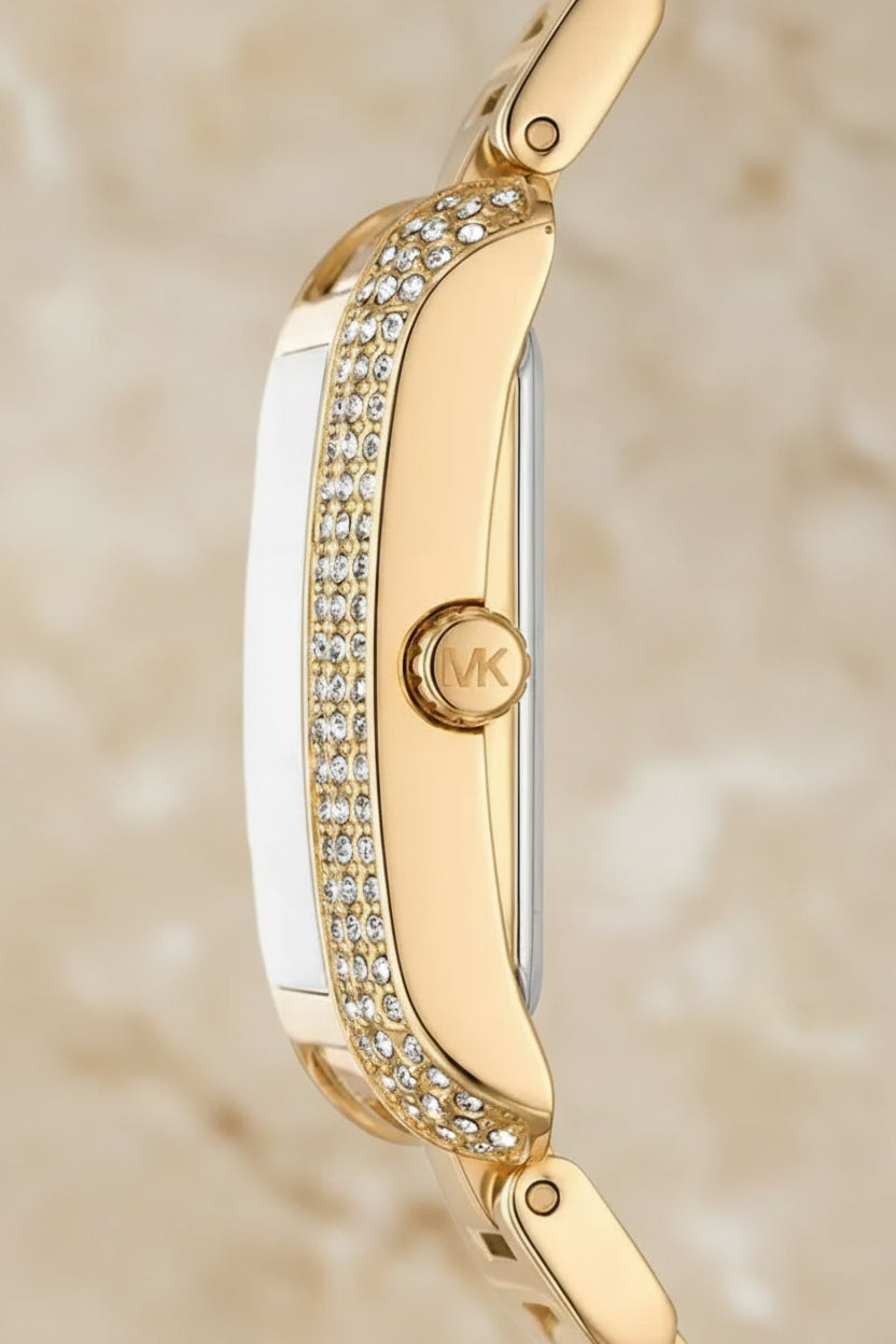 ساعة مايكل كورس إيمري ذهبية اللون - صغيرة مستطيلة