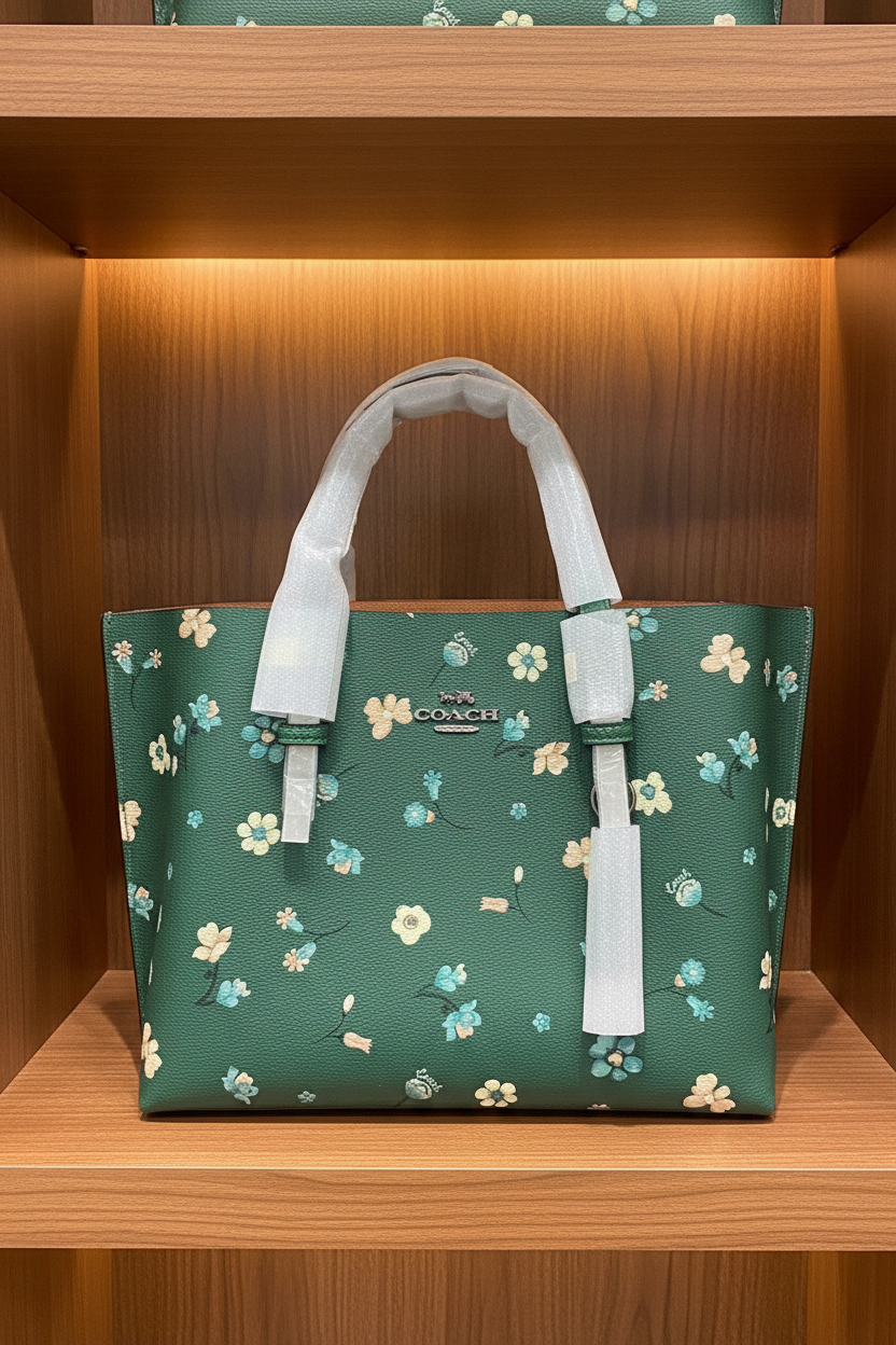 ‼️ SALE ‼️ COACH MOLLIE TOTE 25 WITH MYSTICAL FLORAL PRINT IN GREEN MULTI
