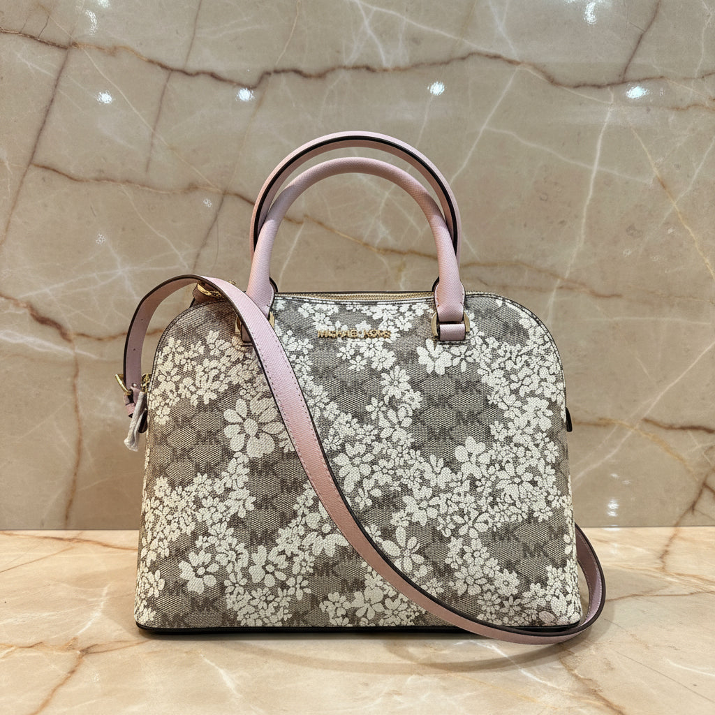 MICHAEL KORS CINDY SATCHEL DOME MEDIUM - SPRING FLORAL PRINT