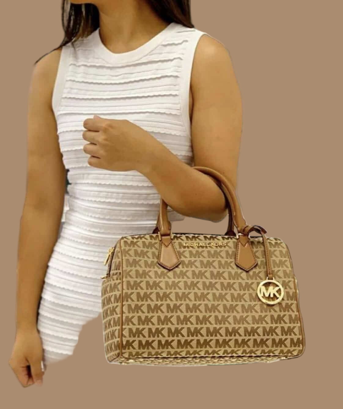 BUNDLE ‼️ MICHAEL KORS BEDFORD DUFFLE LARGE IN SIGNATURE JACQUARD & MEDIUM BIFOLD CORNER ZIP WALLETS