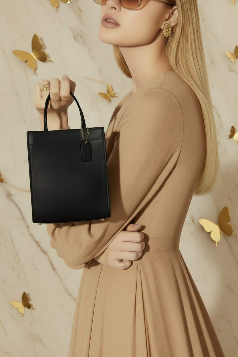 COACH CASHIN MINI TOTE - BLACK ( BOUTIQUE STORE )