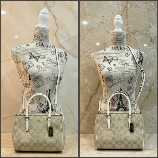 COACH MINI SURREY  CARRYALL IN SIGNATURE CHALK/IVORY