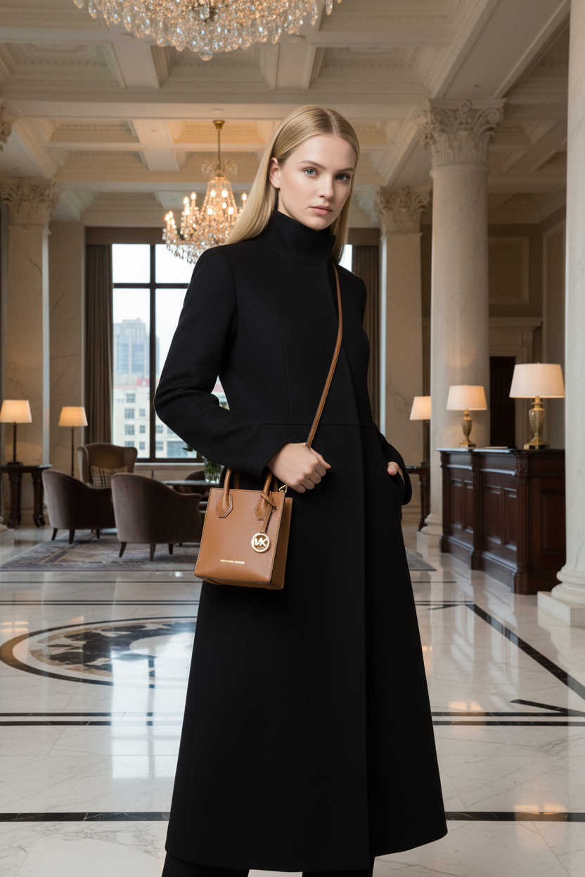 MICHAEL KORS MERCER XS MINI SHOPPER TOTE LEATHER - BROWN CARAMEL HUE