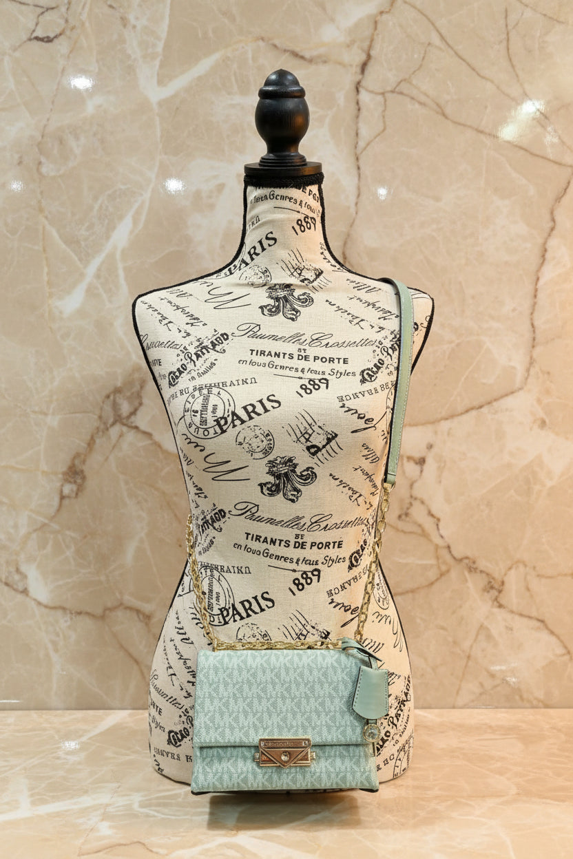 MICHAEL KORS MINI CECE - MONO SEA GREEN
