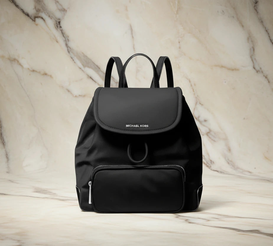 MICHAEL KORS CARA SMALL BACKPACK NYLON - BLACK