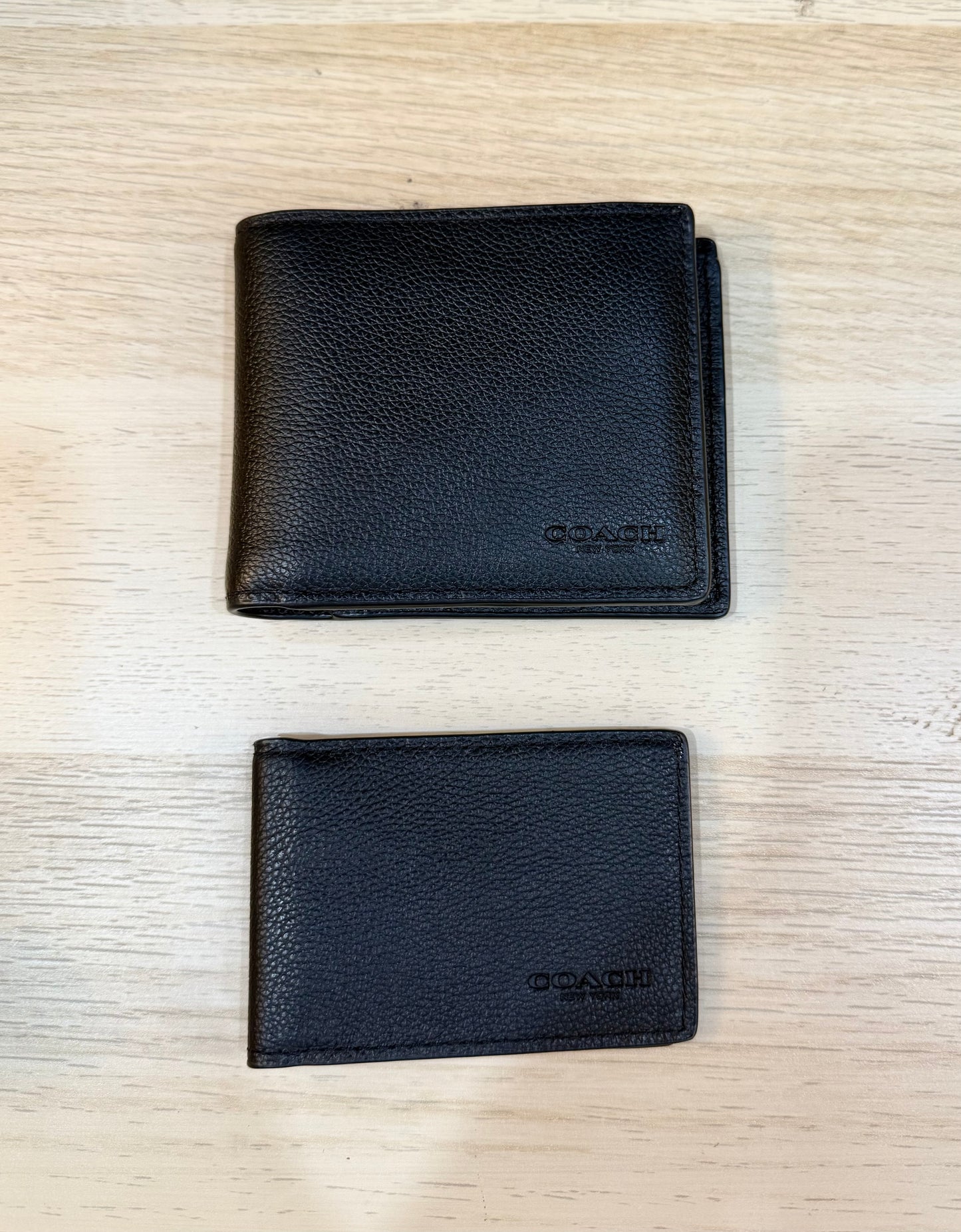 COACH MEN’S BIFOLD WALLET WITH INSERT - PLAIN BLACK