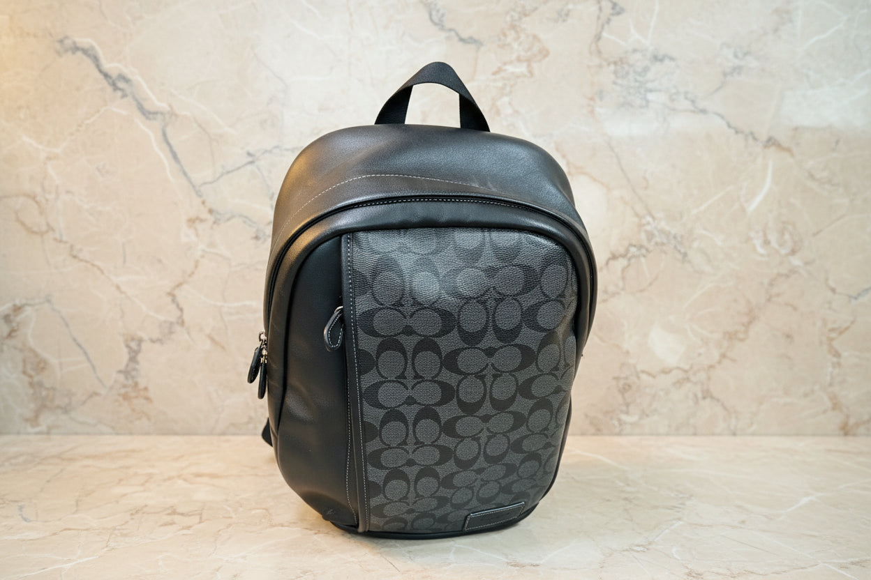 COACH LARGE BACKPACK - SIGNATURE CHARCOAL BLACK