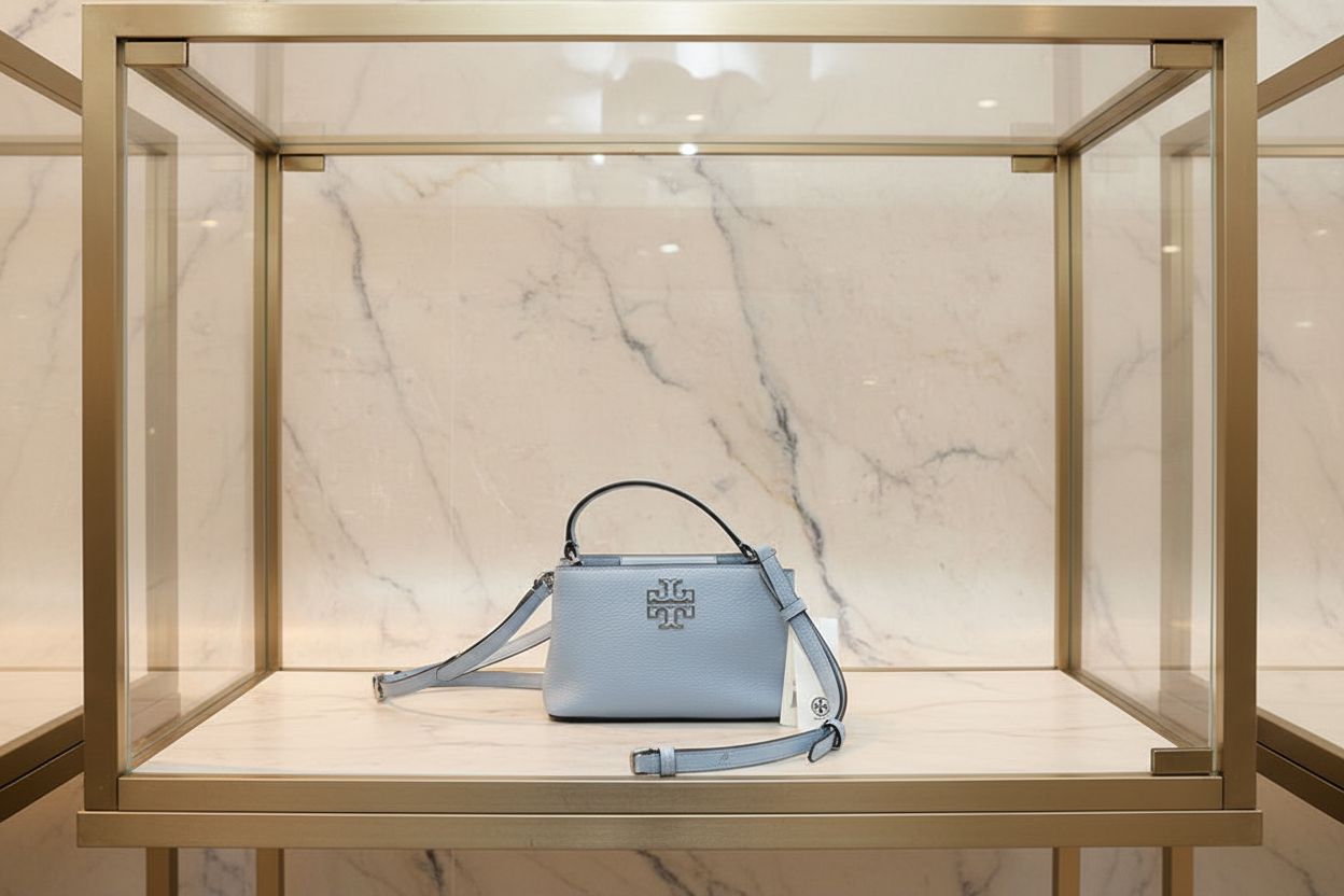 TORY BURCH MICRO BRITTEN SATCHEL - SKY BLUE