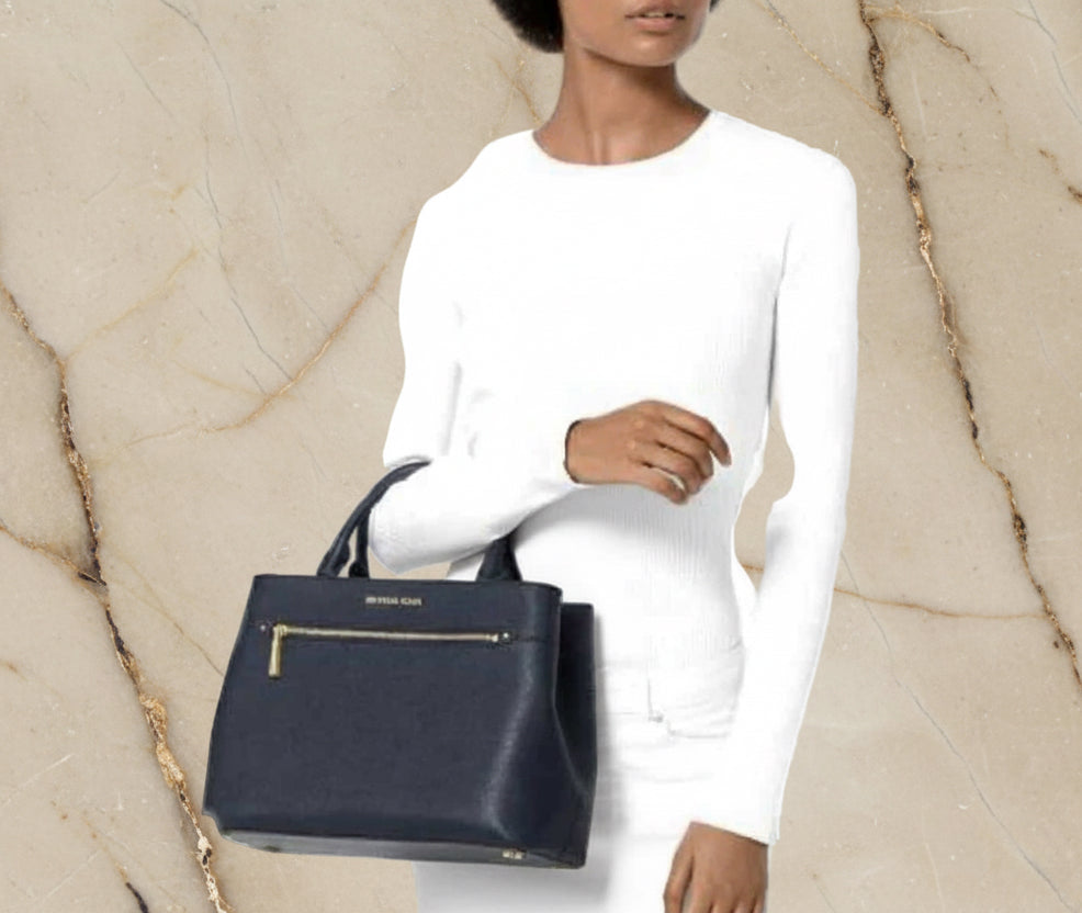 MICHAEL KORS HAILEE LARGE SAFFIANO LEATHER SATCHEL