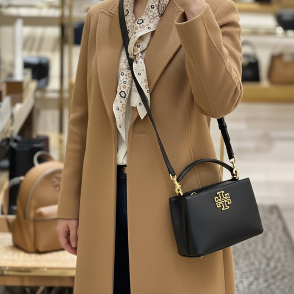 TORY BURCH MICRO BRITTEN SATCHEL - BLACK