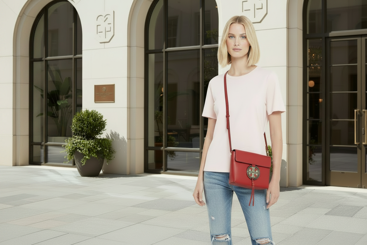 TORY BURCH MILLER STAINED GLASS LEATHER CROSSBODY