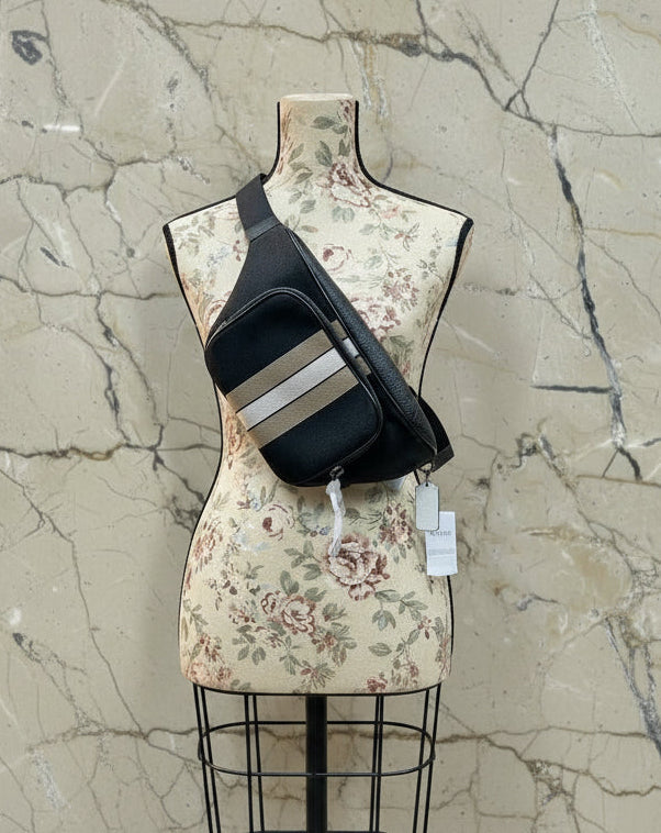 حقيبة خصر/حقيبة جسم من قماش الجاكار من كوتش تومسون مع خطوط رياضية