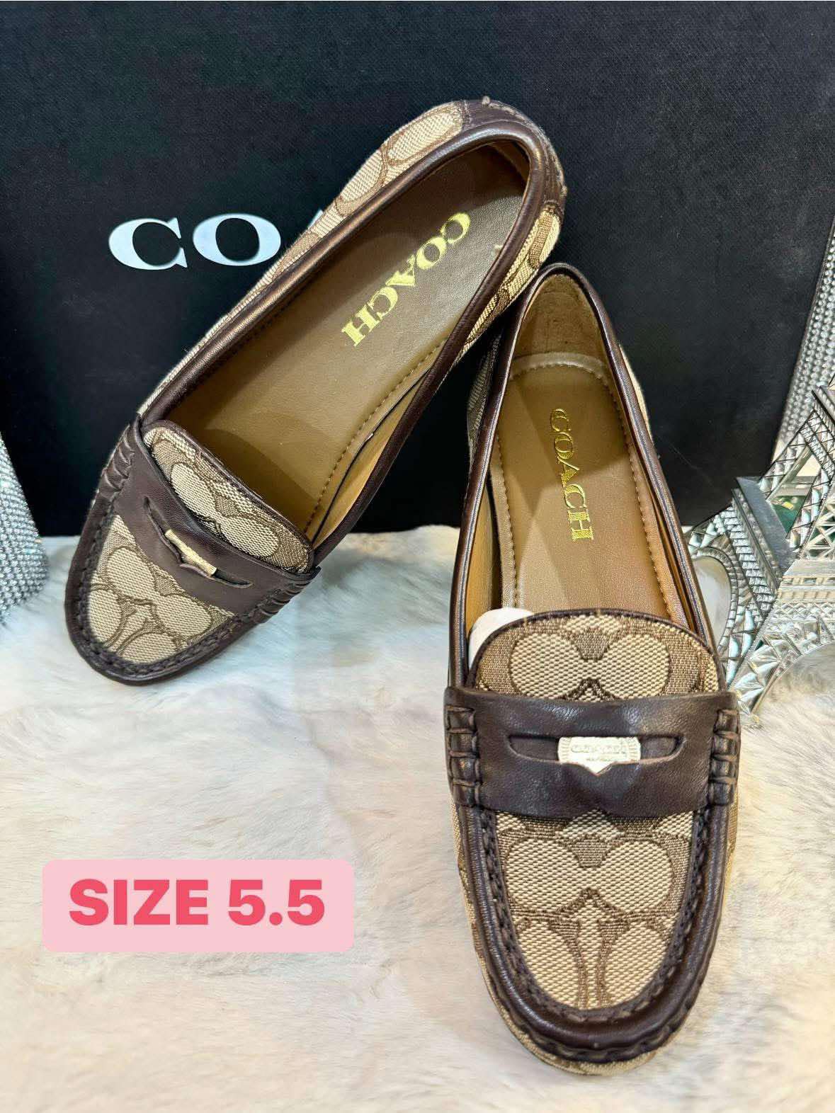 COACH JACQUARD FLAT SHOES