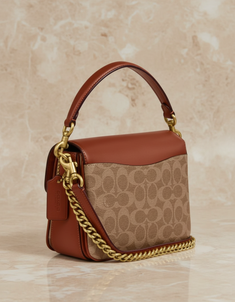 COACH CASSIE 19 3 in 1/ 3 STRAP IN SIGNATURE CANVAS - TAN RUST - MISSING PRICE TAG