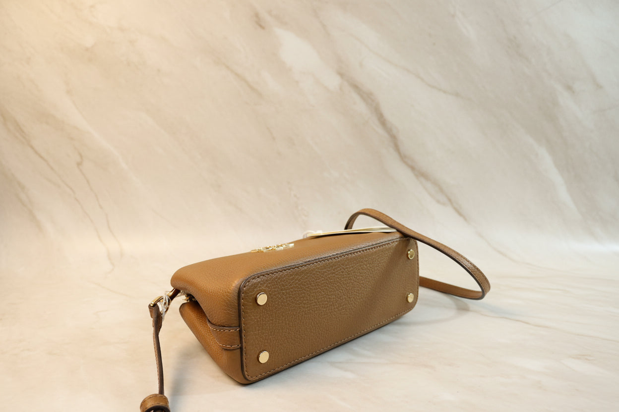 TORY MICRO BRITTEN SATCHEL -  BROWN