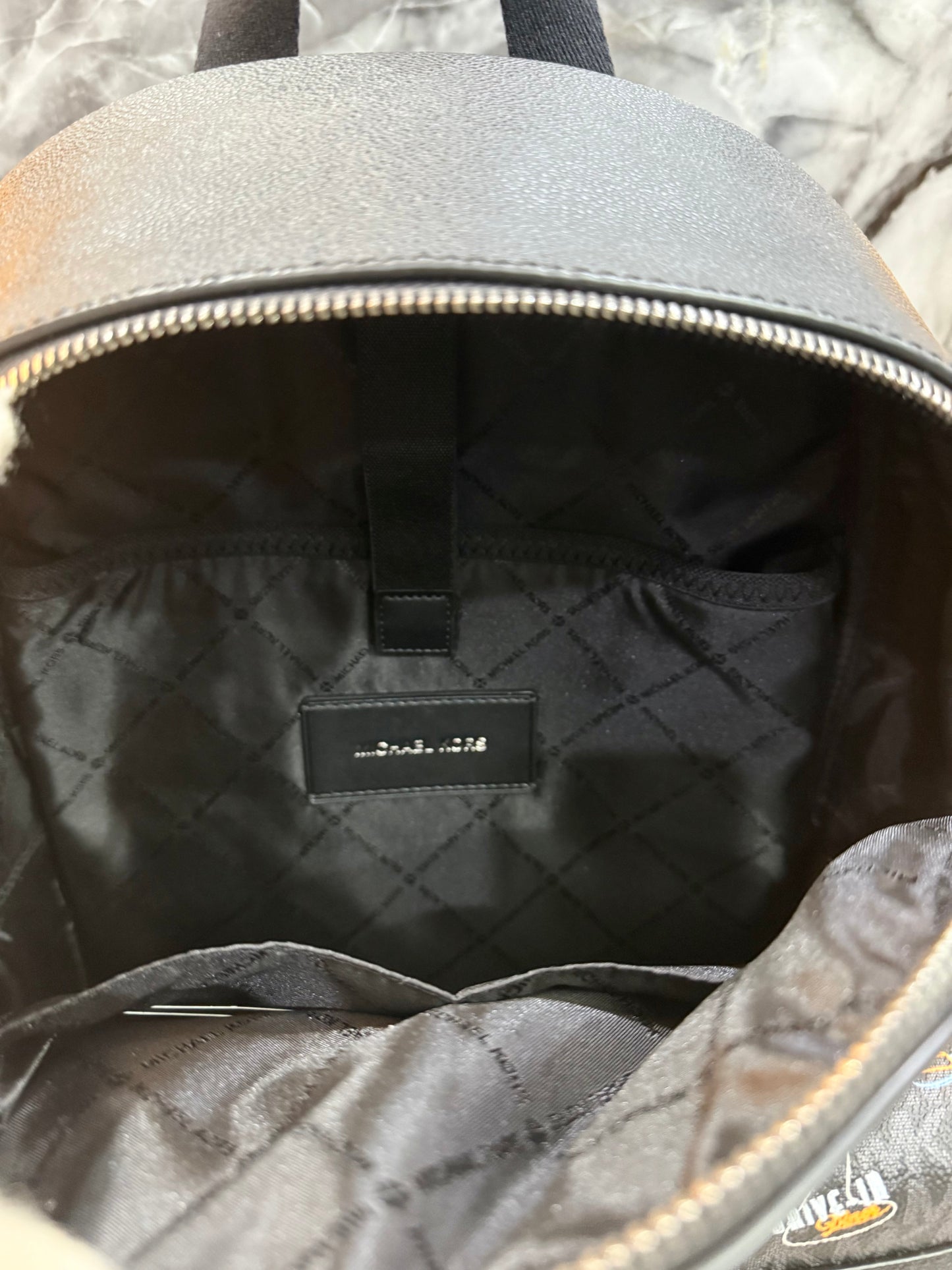 MICHAEL KORS COOPER EMBELISHED SIGNATURE LOGO DOME BACKPACK - BLACK
