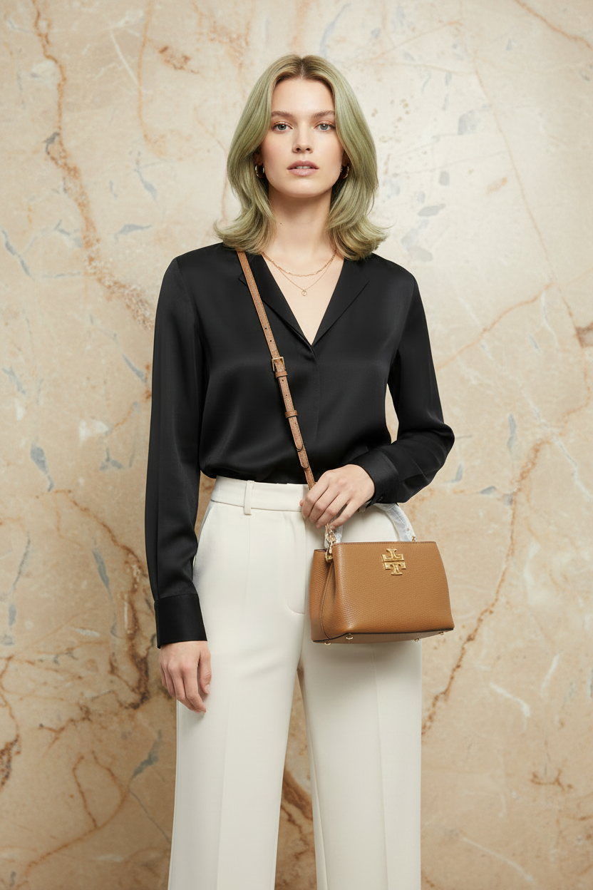 TORY MICRO BRITTEN SATCHEL -  BROWN