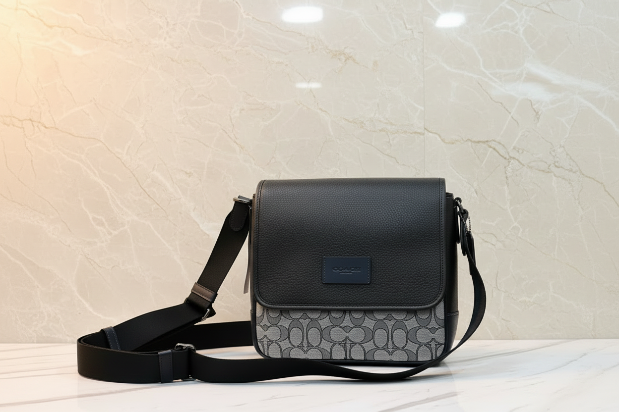 COACH SPRINT MAP BAG 25 SIGNATURE JACQUARD BLUE