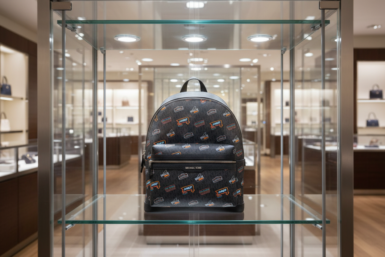 حقيبة ظهر مايكل كورس كوبر مزينة بشعار العلامة التجارية - أسود