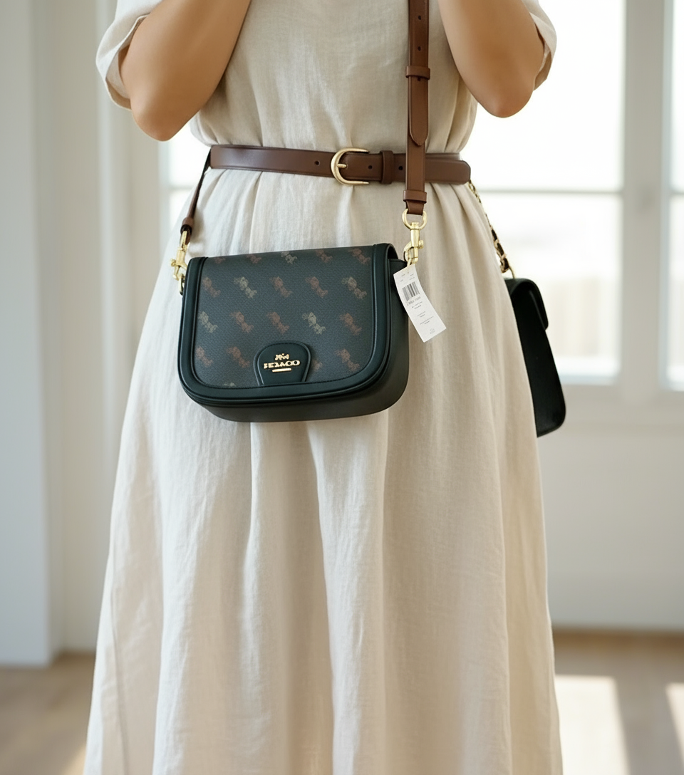 COACH SADDLE CROSSBODY IN SIGNATURE HORSE & CARRIAGE PRINT