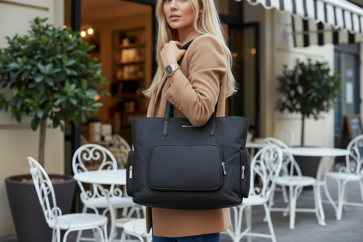 MICHAEL KORS KHAI LAPTOP TOTE - LARGE - BLACK