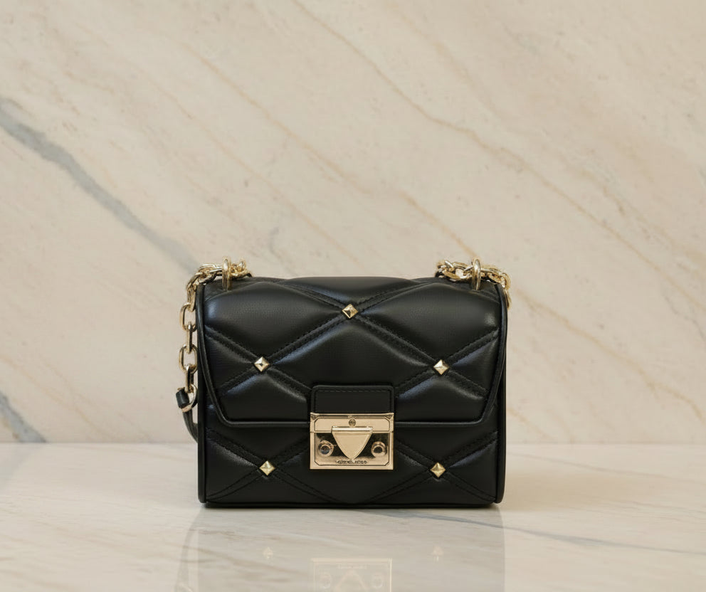 MICHAEL KORS SERENA VEGAN FLAP QUILTED CONVERTIBLE CHAIN SHOULDER BAG/CROSSBODY BAG