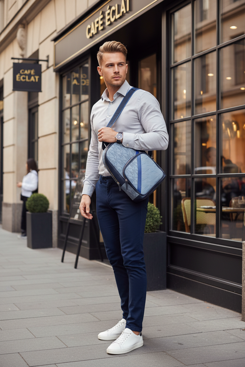 MICHAEL KORS COOPER COMMUTER SLINGPACK CHAMBRAY