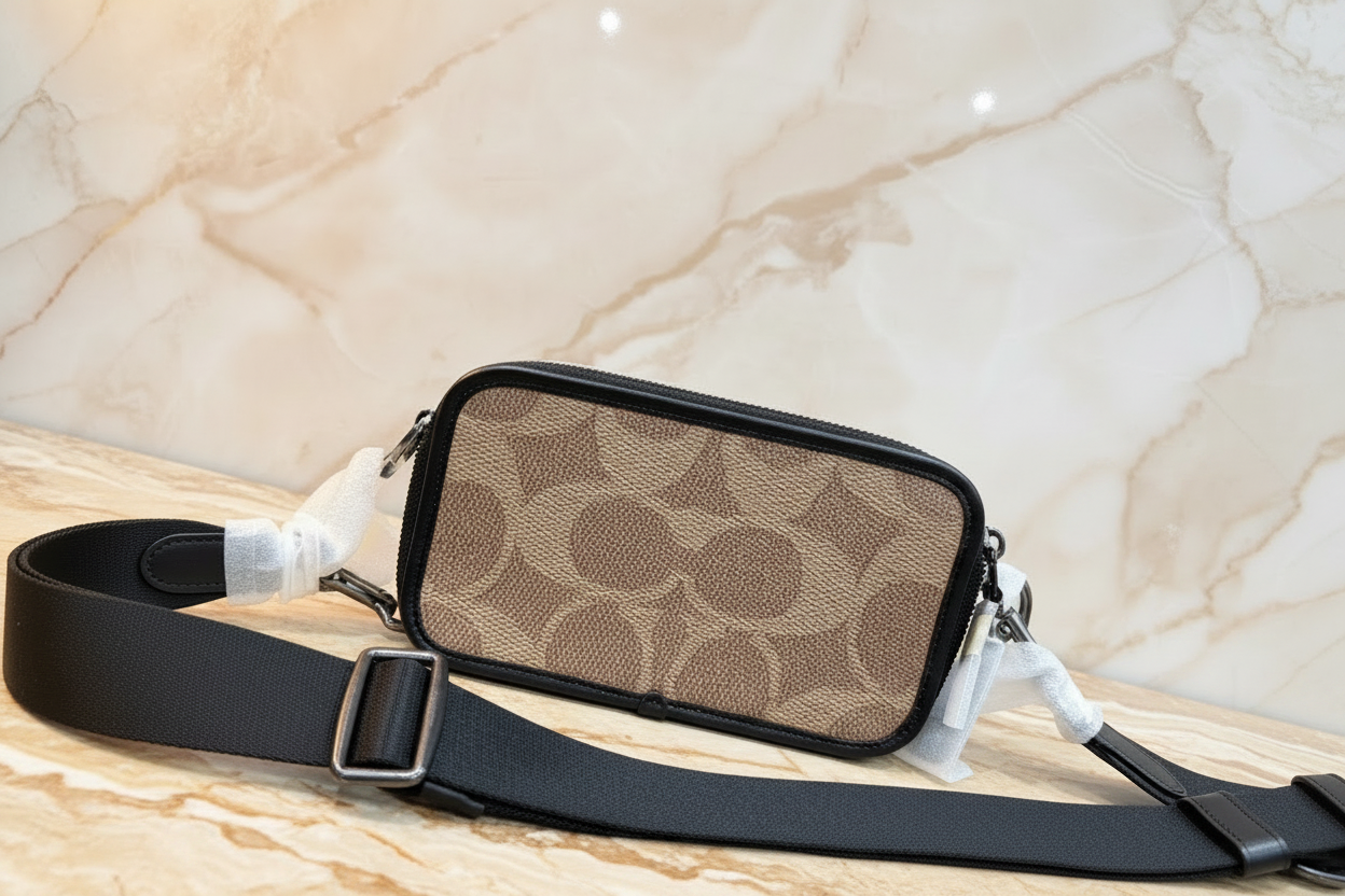 COACH WYATT CAMERA BAG - MULTI COLOR BLOCKED SAND/TAN
