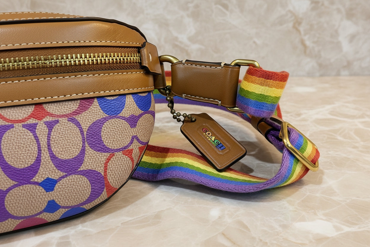COACH BETHANY WAISTPACK/BELTBAG/BODYBAG - IN RAINBOW SIGNATURE - MISSING PRICE TAG