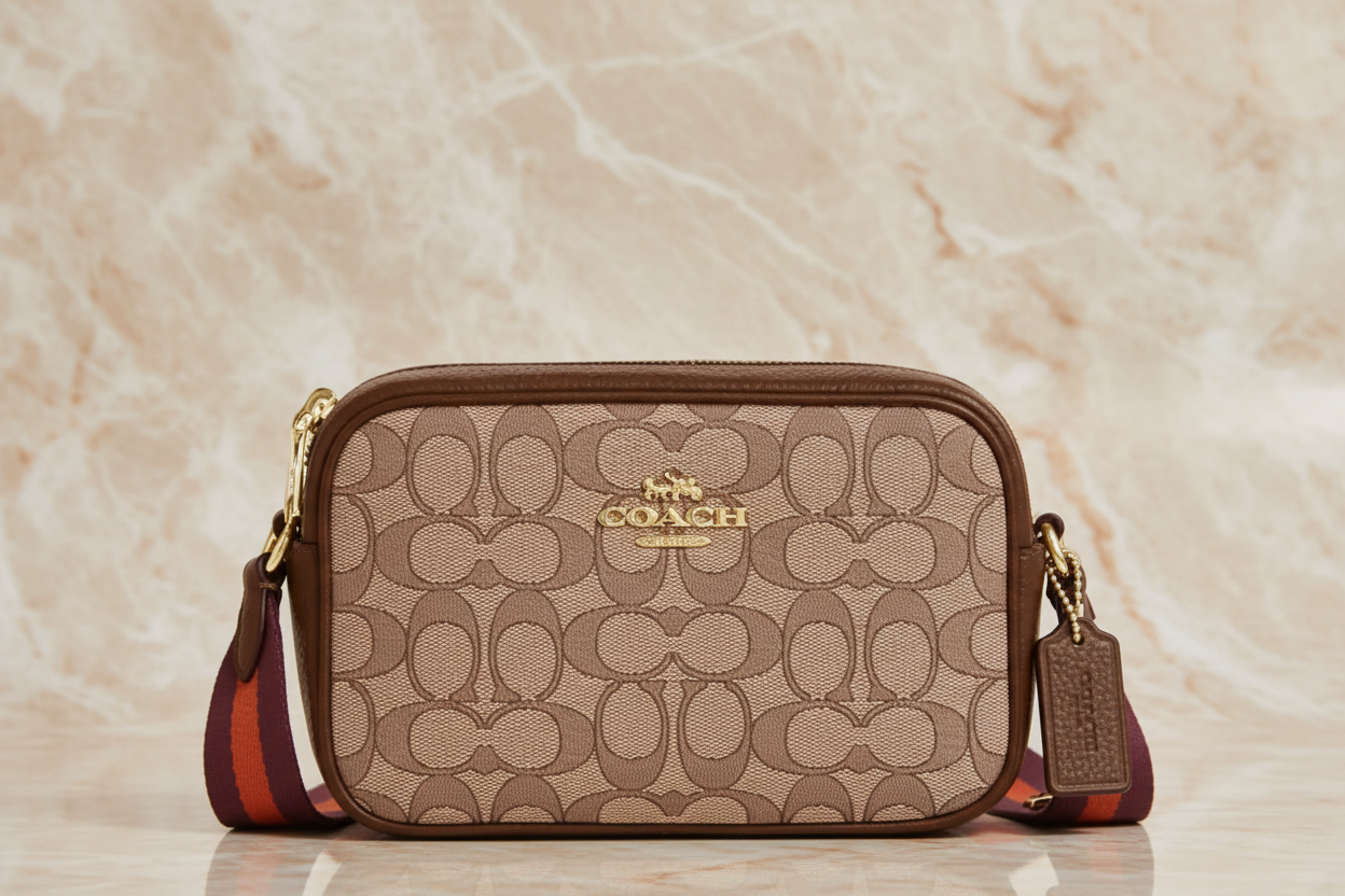 COACH JAMIE CAMERA BAG IN JACQUARD SIGNATURE - THICK STRAP