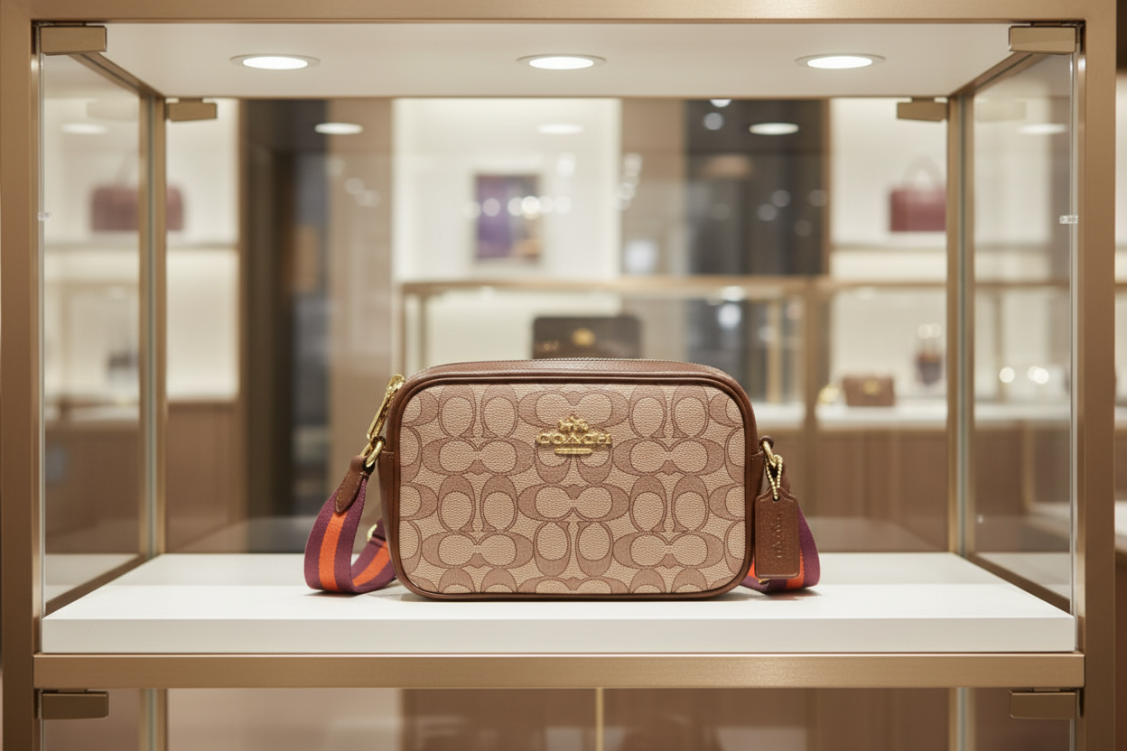 COACH JAMIE CAMERA BAG IN JACQUARD SIGNATURE - THICK STRAP