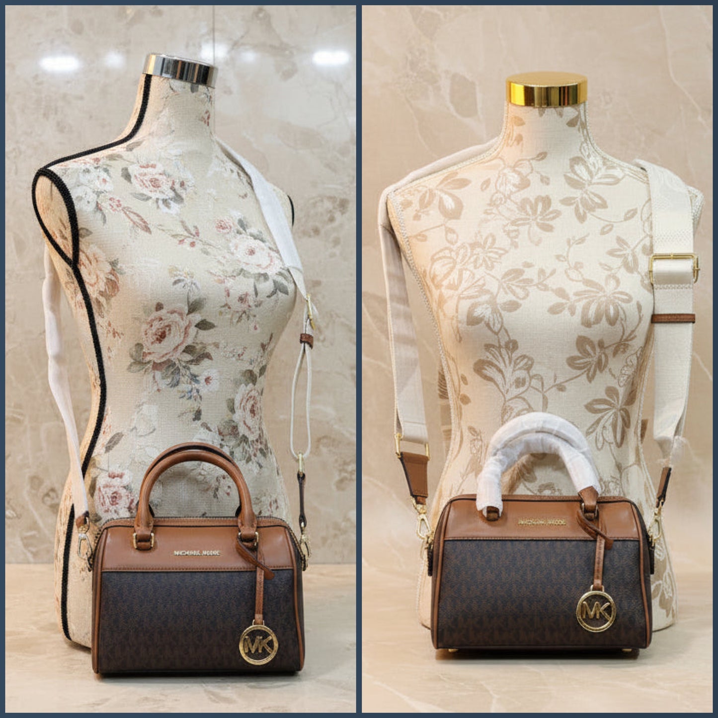 MICHAEL KORS XS TRAVEL DUFFLE CROSSBODY IN SIGNATURE BROWN