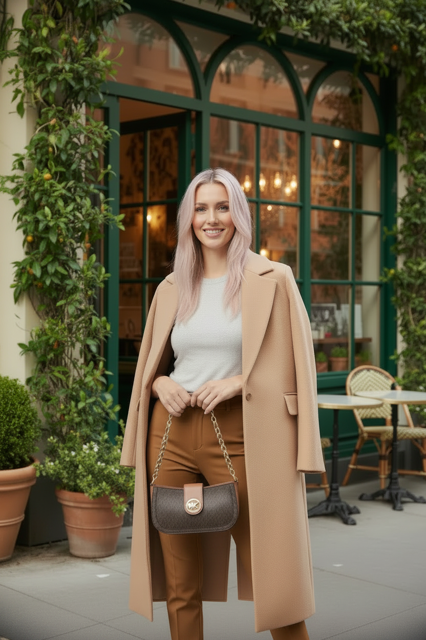 MICHAEL KORS CARMEN LEATHER POUCHETTE SHOULDER BAG ONLY
