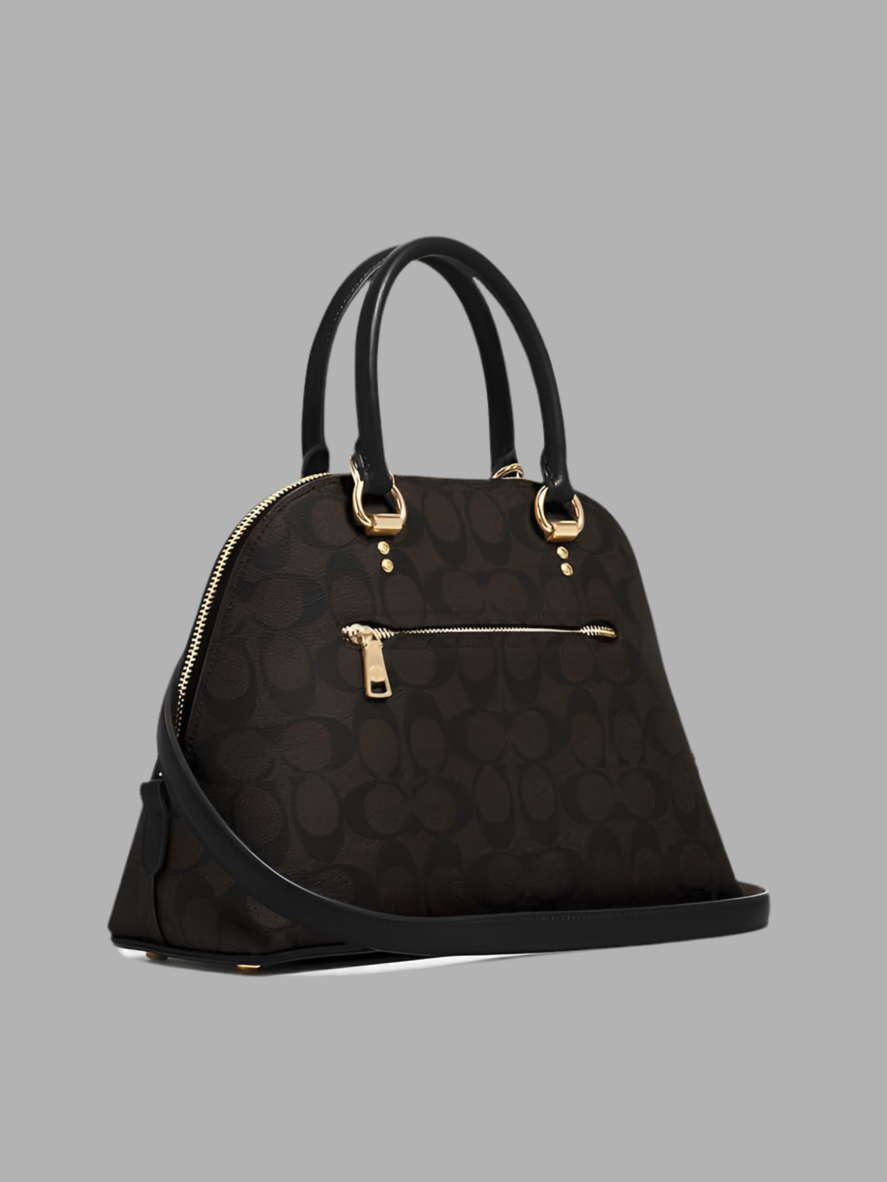 COACH KATY SATCHEL - IN SIGNATURE BROWN & BLACK - MEDIUM