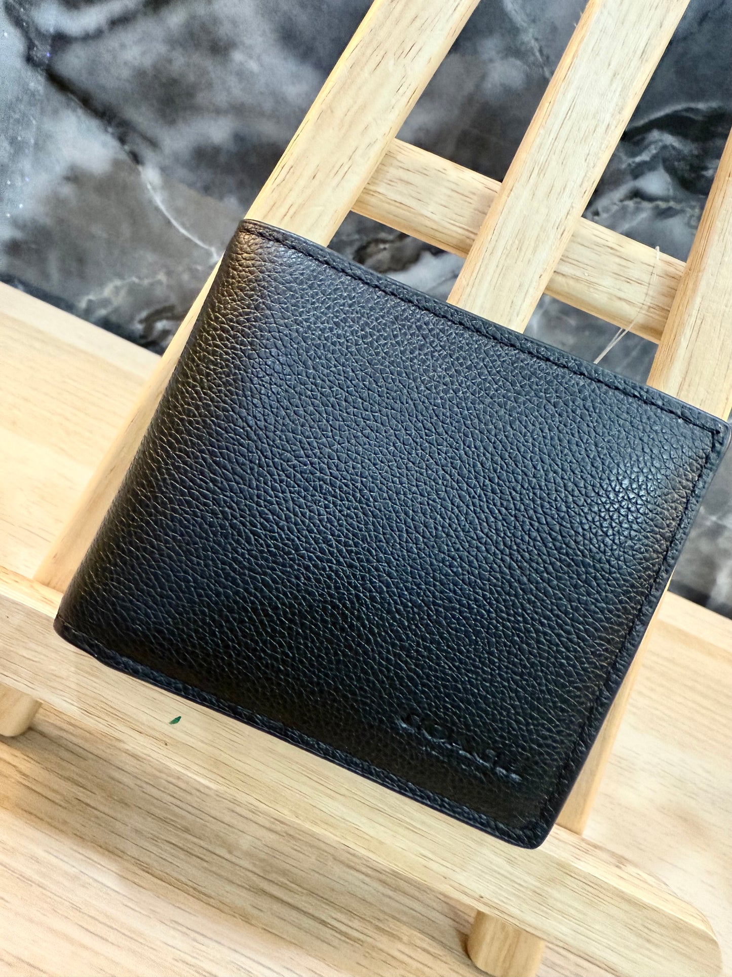 COACH MEN’S BIFOLD WALLET WITH INSERT - PLAIN BLACK